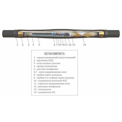 Муфта соединительная 3 ПСТб-10 (35-50) с соединителями | zeta21596 | ЗЭТАРУС