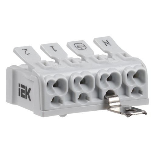 Клемма пружинная соединительная КСПнз4-2L+N+PE IEK Клемма пружинная соединительная КСПнз4-2L+N+PE IEK