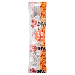 Шнур для бра ЭРА  UX-ШВВП-2x0,75-1,8m-W 1,8м ШВВП 2x0,75мм2 белый