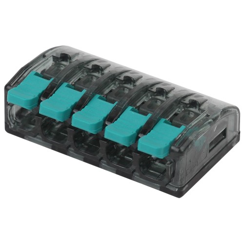 Клемма ЭРА компактная серия 415 с рычагом 5 отверстия 0.5-4 мм2 упаковка 2 шт. Клемма ЭРА компактная серия 415 с рычагом 5 отверстия 0.5-4 мм2 упаковка 2 шт.