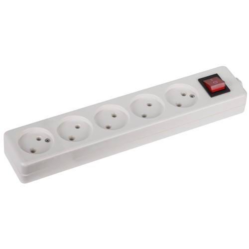Колодка ЭРА K-5s 5 розеток без зазeмления с выключателем