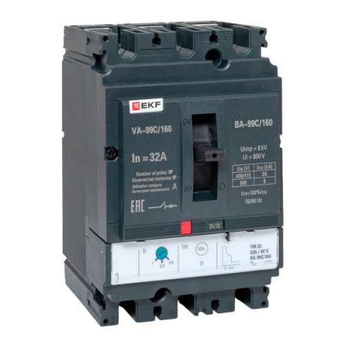 Выключатель автоматический ВА-99C (Compact NS) 160/ 32А 3P 36кА EKF PROxima