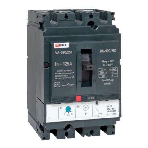 Выключатель автоматический ВА-99C (Compact NS) 250/125А 3P 45кА EKF PROxima