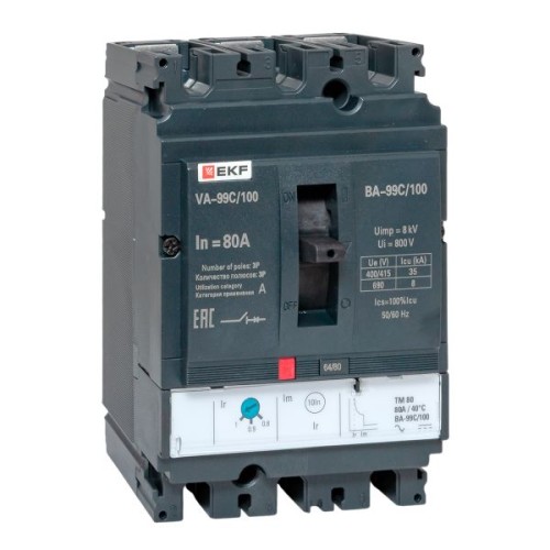 Выключатель автоматический ВА-99C (Compact NS) 100/ 80А 3P 36кА EKF PROxima