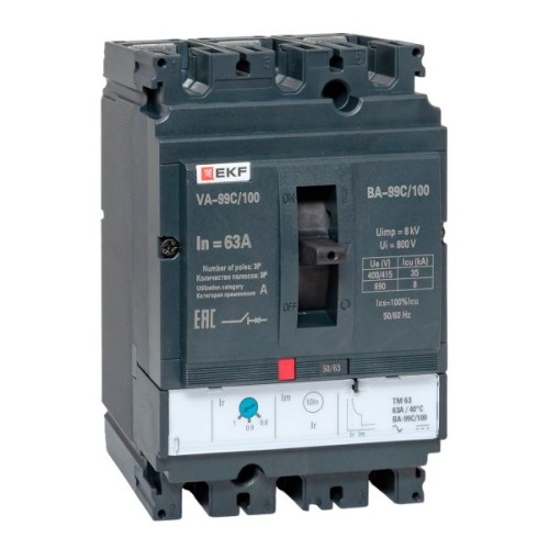 Выключатель автоматический ВА-99C (Compact NS) 100/ 63А 3P 36кА EKF PROxima