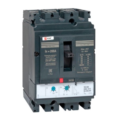 Выключатель автоматический ВА-99C (Compact NS) 250/200А 3P 45кА EKF PROxima