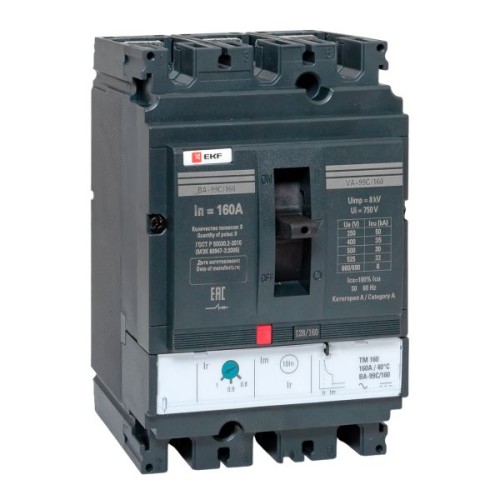 Выключатель автоматический ВА-99C (Compact NS) 160/160А 3P 36кА EKF PROxima