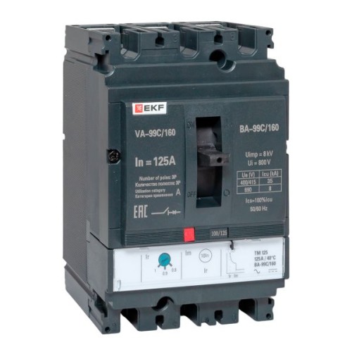 Выключатель автоматический ВА-99C (Compact NS) 160/125А 3P 36кА EKF PROxima