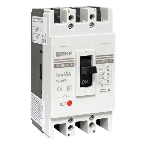 Выключатель автоматический ВА-99М 63/63А 3P 25кА EKF PROxima Выключатель автоматический ВА-99М 63/63А 3P 25кА EKF PROxima