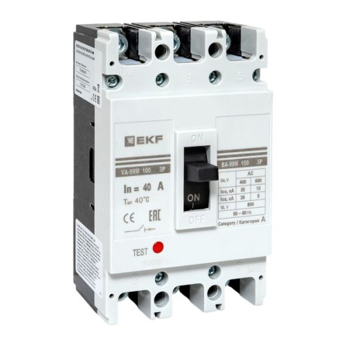 Выключатель автоматический ВА-99М 100/40А 3P 35кА EKF PROxima