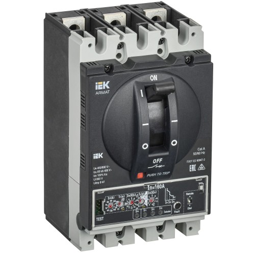 ARMAT Автоматический выключатель в литом корпусе 3P типоразмер D 85кА 160А расцепитель электронный продвинутый IEK ARMAT Автоматический выключатель в литом корпусе 3P типоразмер D 85кА 160А расцепитель электронный продвинутый IEK