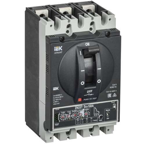 ARMAT Автоматический выключатель в литом корпусе 3P типоразмер D 50кА 160А расцепитель электронный продвинутый IEK ARMAT Автоматический выключатель в литом корпусе 3P типоразмер D 50кА 160А расцепитель электронный продвинутый IEK