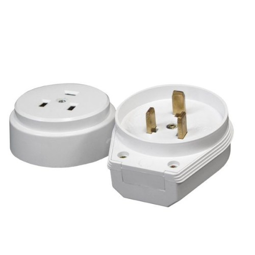 Разъем РШ-ВШ 32А 250В 2P+PE (ОУ) пластиковый бел. EKF PROxima Разъем РШ-ВШ 32А 250В 2P+PE (ОУ) пластиковый бел. EKF PROxima