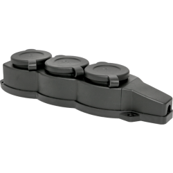 Розетка (колодка) трехместная с защит. крышками каучуковая 230В 2P+PE 16A IP44 EKF Марс