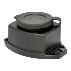 Роз. (колодка) одномест. с защит. крышкой каучуковая 230В 2P+PE 16A IP44 EKF Марс