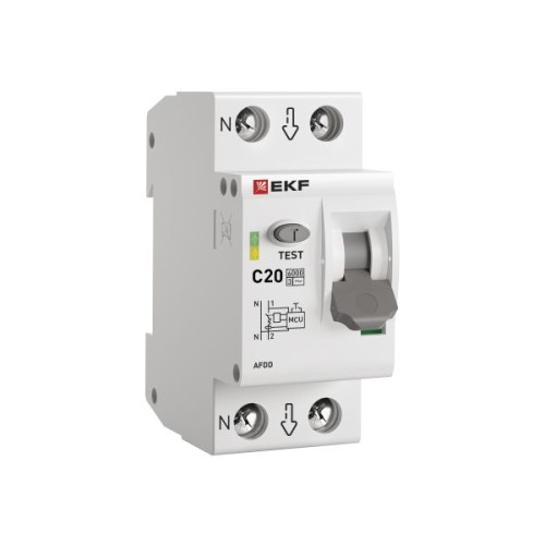 Устройство защиты от дугового пробоя (УЗДП) с автоматическим выключателем 1P+N 20А (C) 6кА EKF PROxima