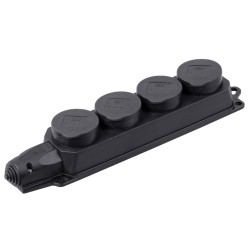 Розетка (колодка) 4-местная РБ34-1-0м с защитными крышками IP44 ОМЕГА IEK