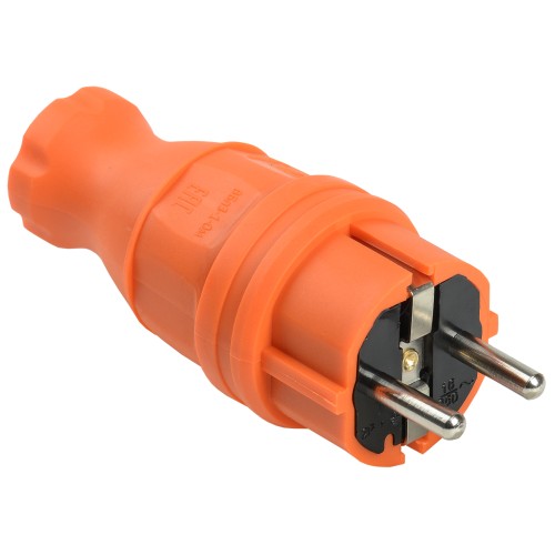 Вилка прямая ВБп3-1-0м IP44 ОМЕГА оранжевая IEK Вилка прямая ВБп3-1-0м IP44 ОМЕГА оранжевая IEK