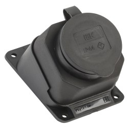 Розетка настенная угловая РБу13-1-0м с защитной крышкой IP44 ОМЕГА IEK