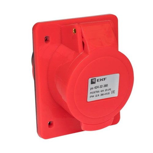 Розетка стационарная внутренняя 424 3Р+РЕ 32А 380В IP44 EKF PROxima Розетка стационарная внутренняя 424 3Р+РЕ 32А 380В IP44 EKF PROxima