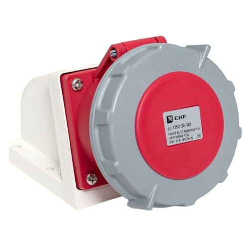 Розетка стационарная наружная 1252 3Р+РЕ+N 32А 380В IP67 EKF PROxima