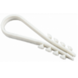 Дюбель-хомут для круглого кабеля 11x18 мм нейлон белый (100шт) (SBE-CJ-18-w)