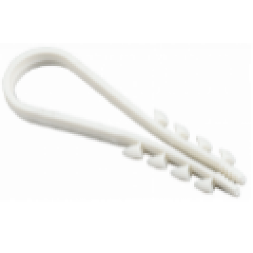 Дюбель-хомут для круглого кабеля 11x18 мм нейлон белый (100шт) (SBE-CJ-18-w)