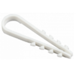 Дюбель-хомут для круглого кабеля 5x10 мм нейлон белый (100шт) (SBE-CJ-10-w)