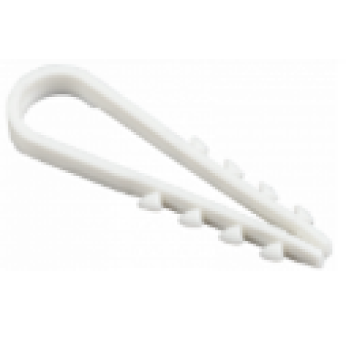 Дюбель-хомут для круглого кабеля 5x10 мм нейлон белый (100шт) (SBE-CJ-10-w)