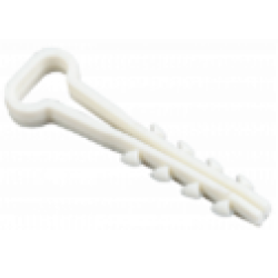 Дюбель-хомут для плоского кабеля 5х8 мм нейлон белый (100шт) (SBE-CJ-08-w)