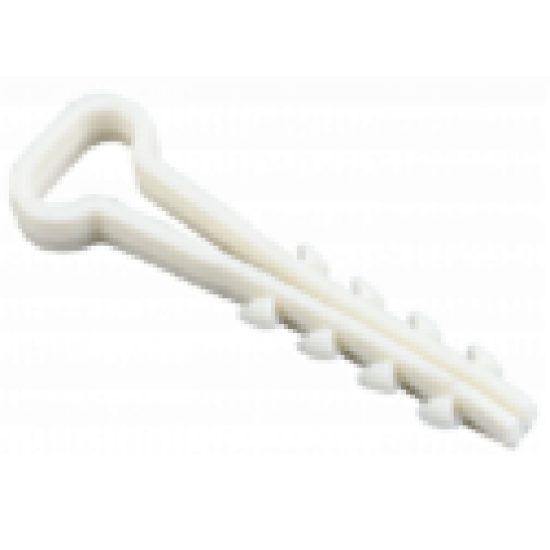 Дюбель-хомут для плоского кабеля 5х8 мм нейлон белый (100шт) (SBE-CJ-08-w)