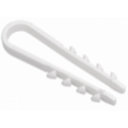 Дюбель-хомут для круглого кабеля 19x25 мм нейлон белый (100шт) (SBE-CJ-25-w)
