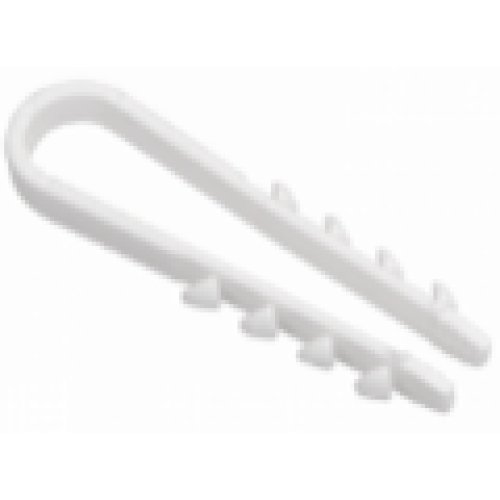 Дюбель-хомут для круглого кабеля 19x25 мм нейлон белый (100шт) (SBE-CJ-25-w)