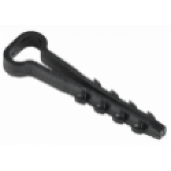 Дюбель-хомут для плоского кабеля 5х8 мм нейлон черный (100шт) (SBE-CJ-08-b)