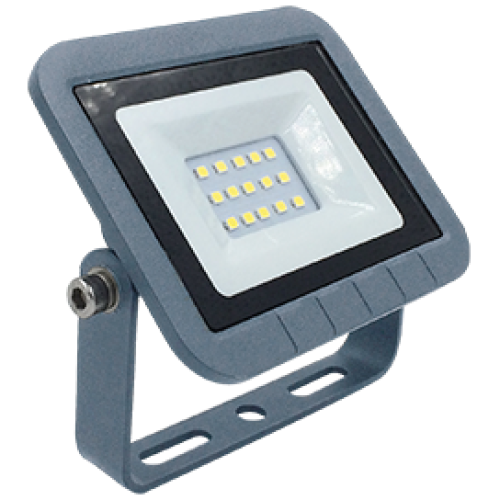 Ecola Projector LED 10,0W 220V 2800K IP65 Светодиодный Прожектор тонкий Серебристо-серый 115x80x14