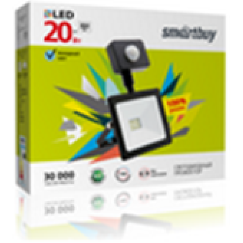 Светодиодный (LED) прожектор FL Sensor Smartbuy-20W/6500K/IP65 (SBL-FLSen-20-65K)