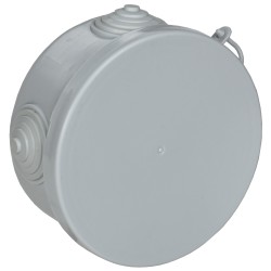 Коробка распаячная КМ для открытой проводки D=85х40мм IP54 4 гермоввода (7035) GENERICA