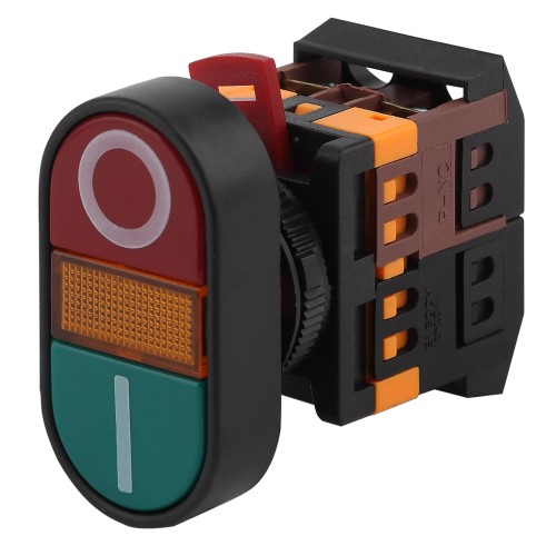 Кнопка ЭРА BBD10-APBB-K51E APВВ-22N I-O d22мм неон 240В 1з+1р