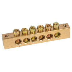 Шина ЭРА NO-122-20 PEN земля-ноль 8х12мм 6/2 латунная крепеж по краям