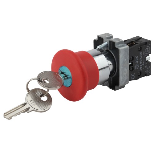 Кнопка ЭРА BBG50-LAY5-K04E LAY5-BS142 Грибок с ключом красный d22мм 240В 1р Кнопка ЭРА BBG50-LAY5-K04E LAY5-BS142 Грибок с ключом красный d22мм 240В 1р
