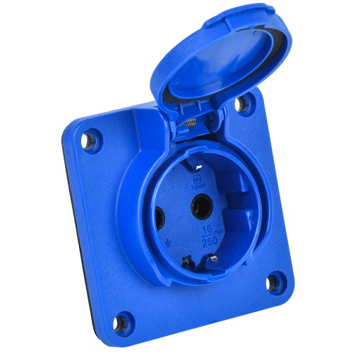 MAGNUM Розетка панельная SCHUKO РП17-3 с увеличенным фланцем IP54 синий IEK MAGNUM Розетка панельная SCHUKO РП17-3 с увеличенным фланцем IP54 синий IEK