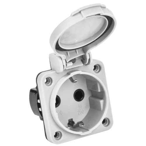 MAGNUM Розетка панельная SCHUKO РП13-3 с крышкой IP54 серый IEK MAGNUM Розетка панельная SCHUKO РП13-3 с крышкой IP54 серый IEK