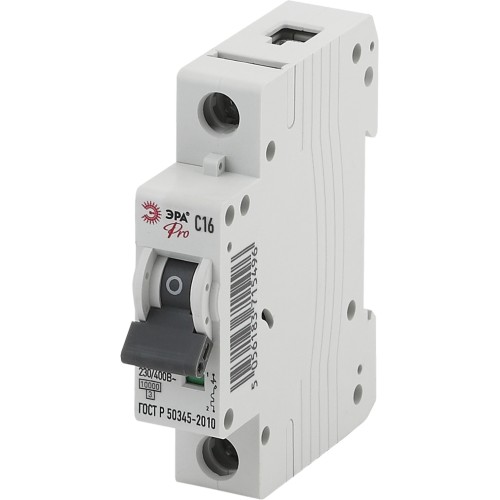 Автоматический выключатель ЭРА PRO NO-901-43 ВА47-100 1P 16А кривая C 10кА Автоматический выключатель ЭРА PRO NO-901-43 ВА47-100 1P 16А кривая C 10кА