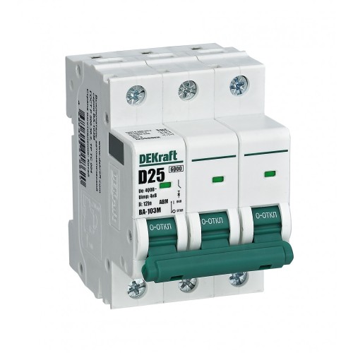 Выключатель автоматический 3P 63А D 6кА ВА-103M Выключатель автоматический 3P 63А D 6кА ВА-103M