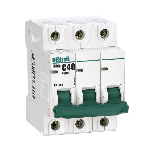 Выключатель автоматический трехполюсный 4А С ВА-103 6кА Выключатель автоматический трехполюсный 4А С ВА-103 6кА