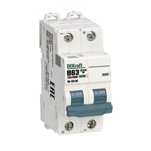 Выключатель автоматический 2P B кривая 63A 500В DC ВА-105