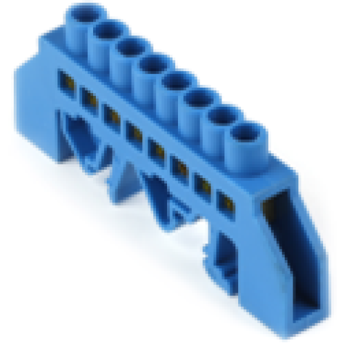 Шина "N" нулевая (латунь) в изоляторе на DIN-рейку 6x9мм, 8 групп, Smartbuy