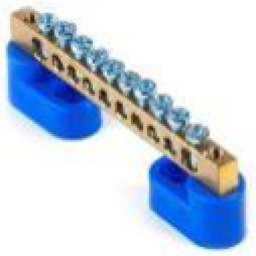 Шина "N" нулевая (латунь) 6х9мм на двух угл. изоляторах 10 групп Smartbuy Шина "N" нулевая (латунь) 6х9мм на двух угл. изоляторах 10 групп Smartbuy