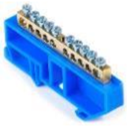 Шина "N" нулевая (латунь) с изолятором на DIN-рейку 6x9мм, 10 групп Smartbuy