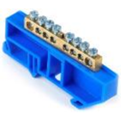 Шина "N" нулевая (латунь) с изолятором на DIN-рейку 6x9мм, 8 групп Smartbuy